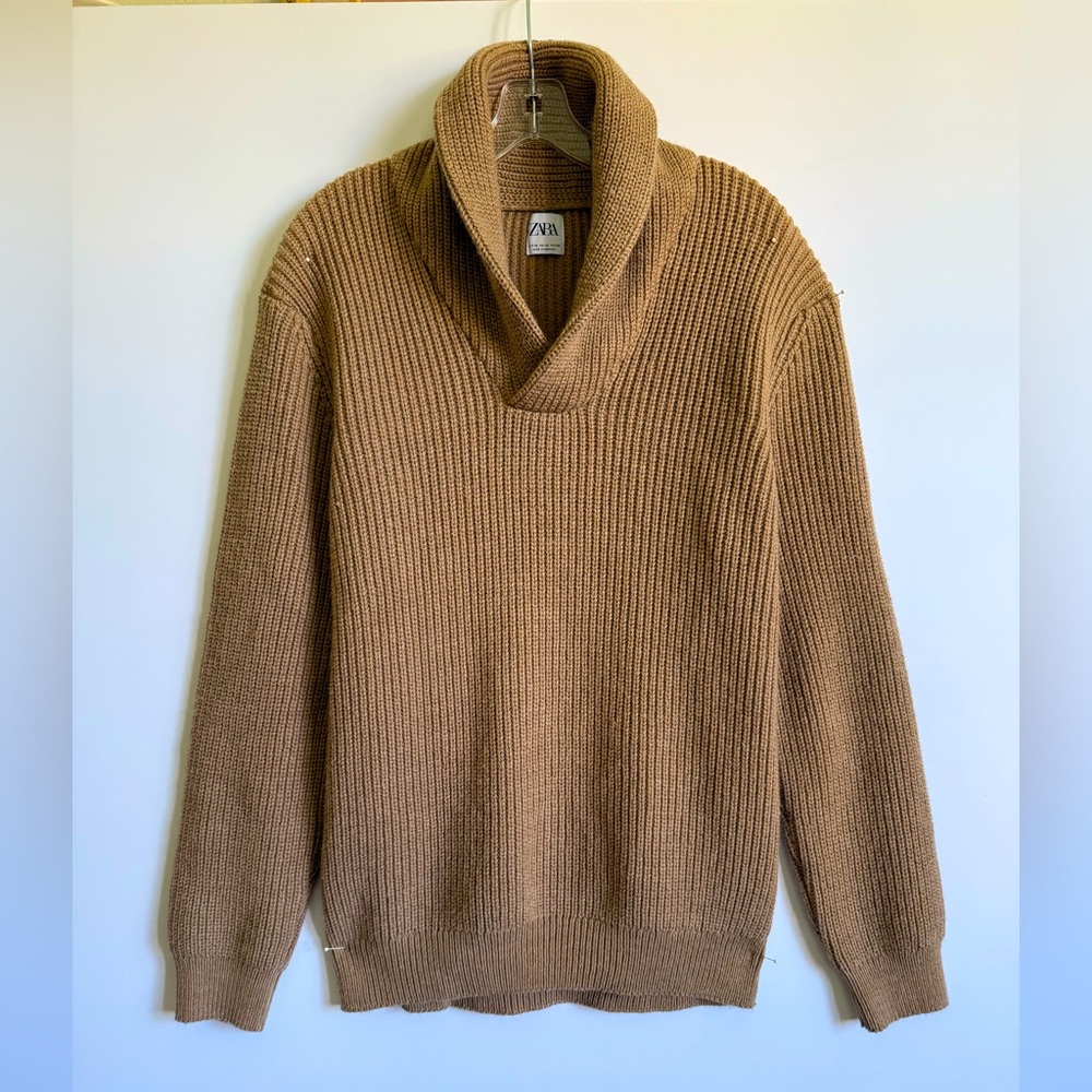 Zara Women’s Tan Cable Knit Sweater - sz XL